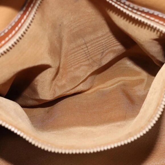 CELINE Macadam Canvas Hand Bag PVC Leather Brown Gold Auth - Picture 13 of 15